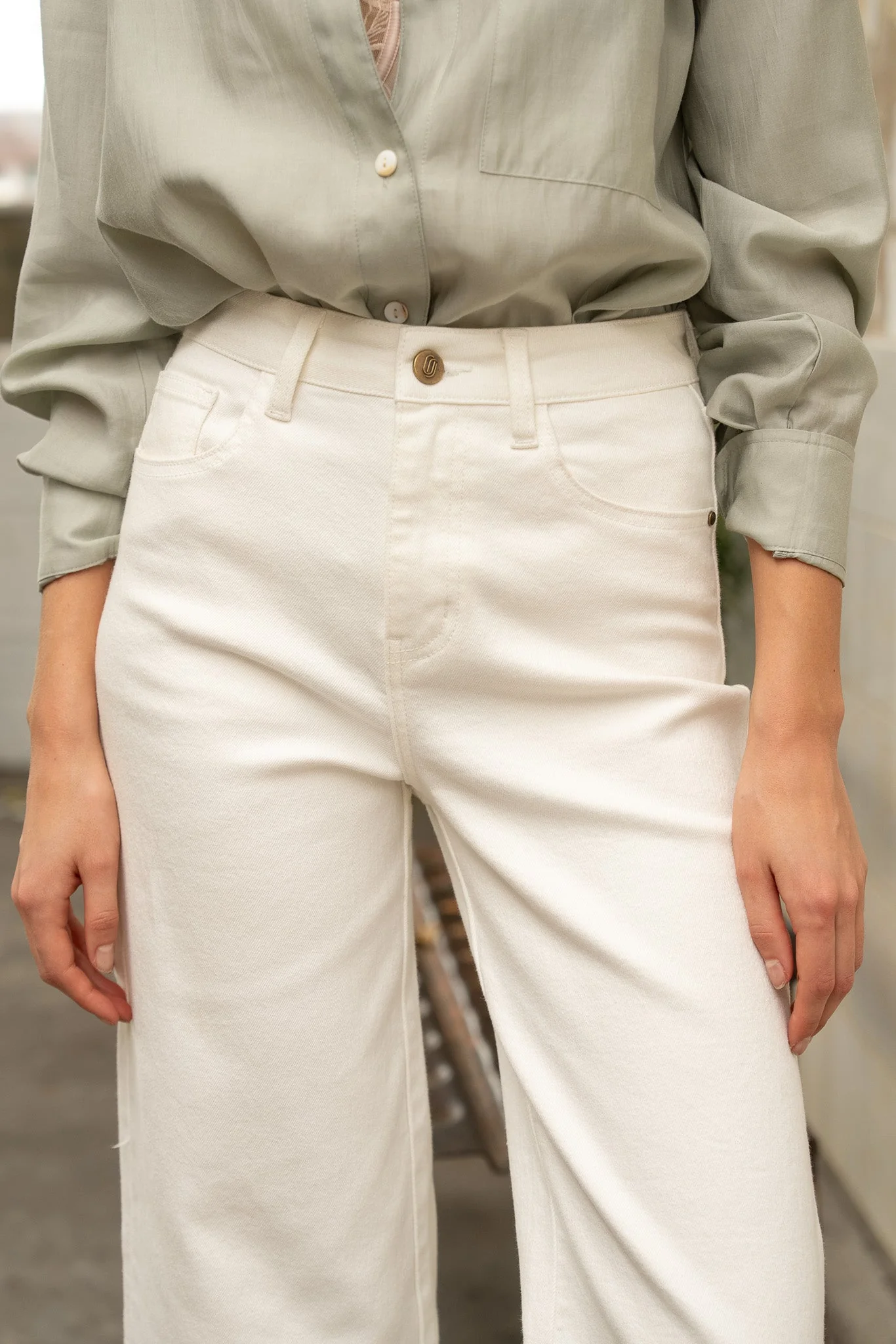 Jean Aliocha - denim blanc - Image 4