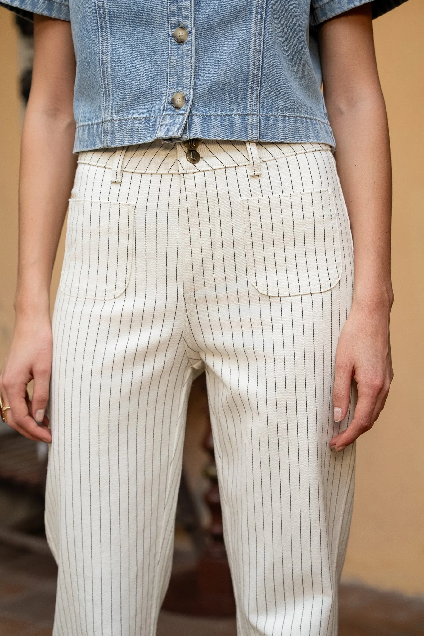 Jean Elena - denim rayé naturel - Image 3