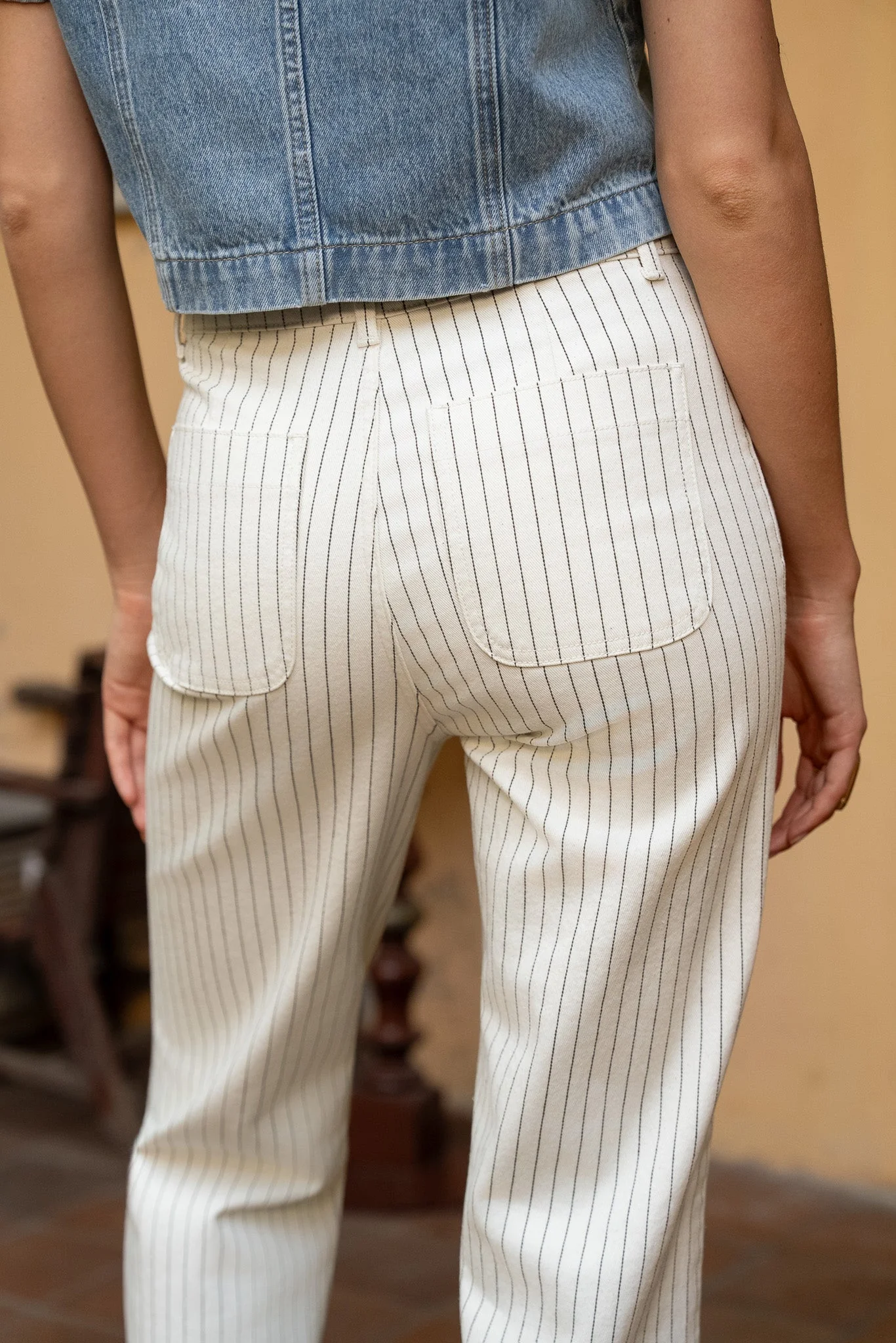 Jean Elena - denim rayé naturel - Image 5