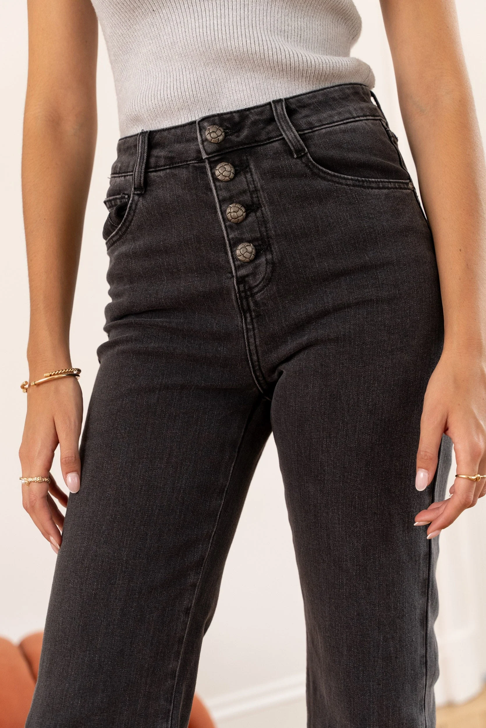 Jean Frenchy - denim gris - Image 3