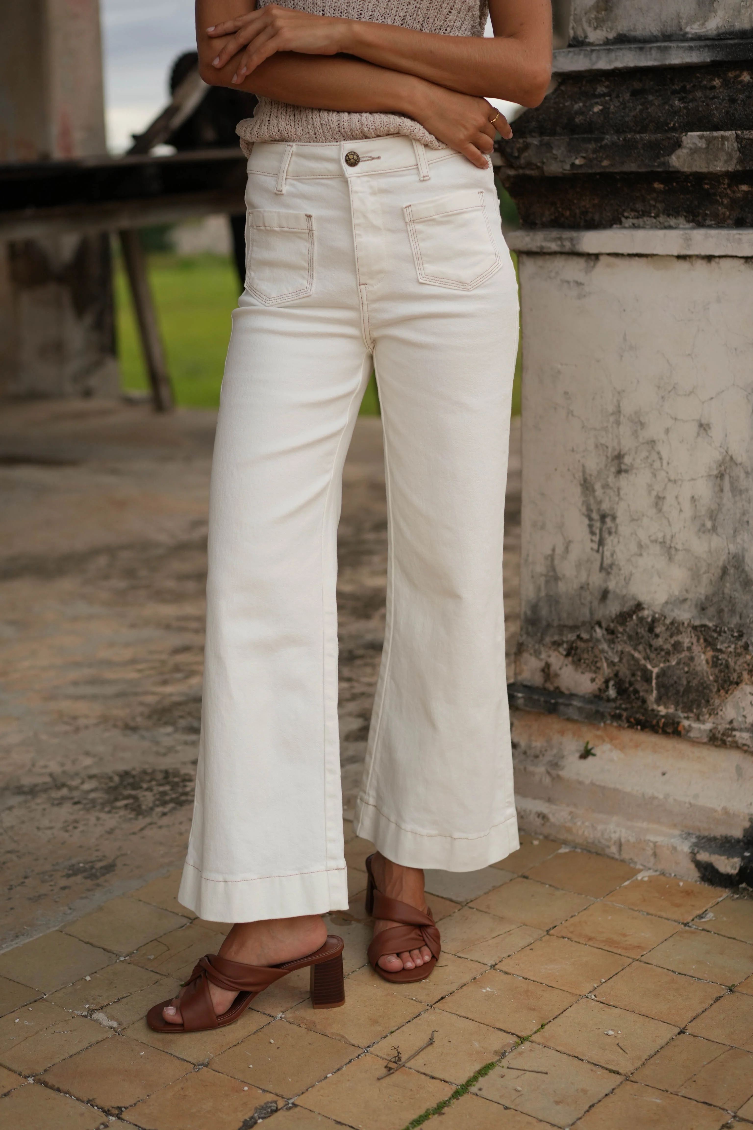 Jean Gasparette - denim blanc taupe - Image 2