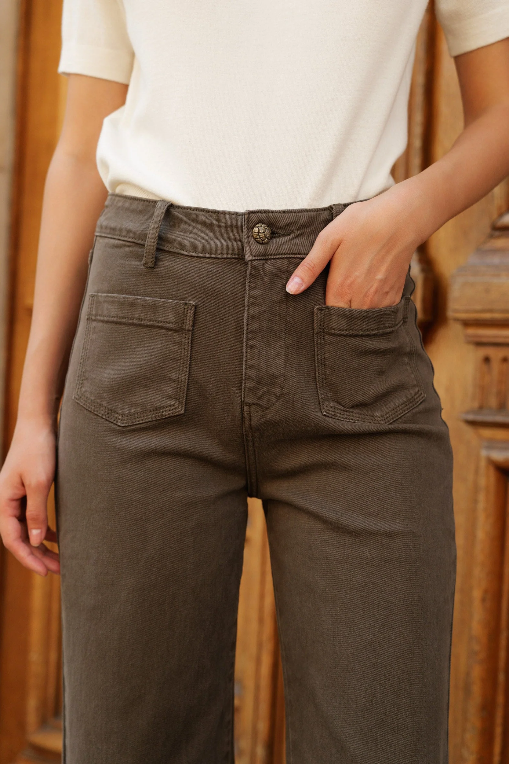 Jean Gasparette - denim kaki - Image 4