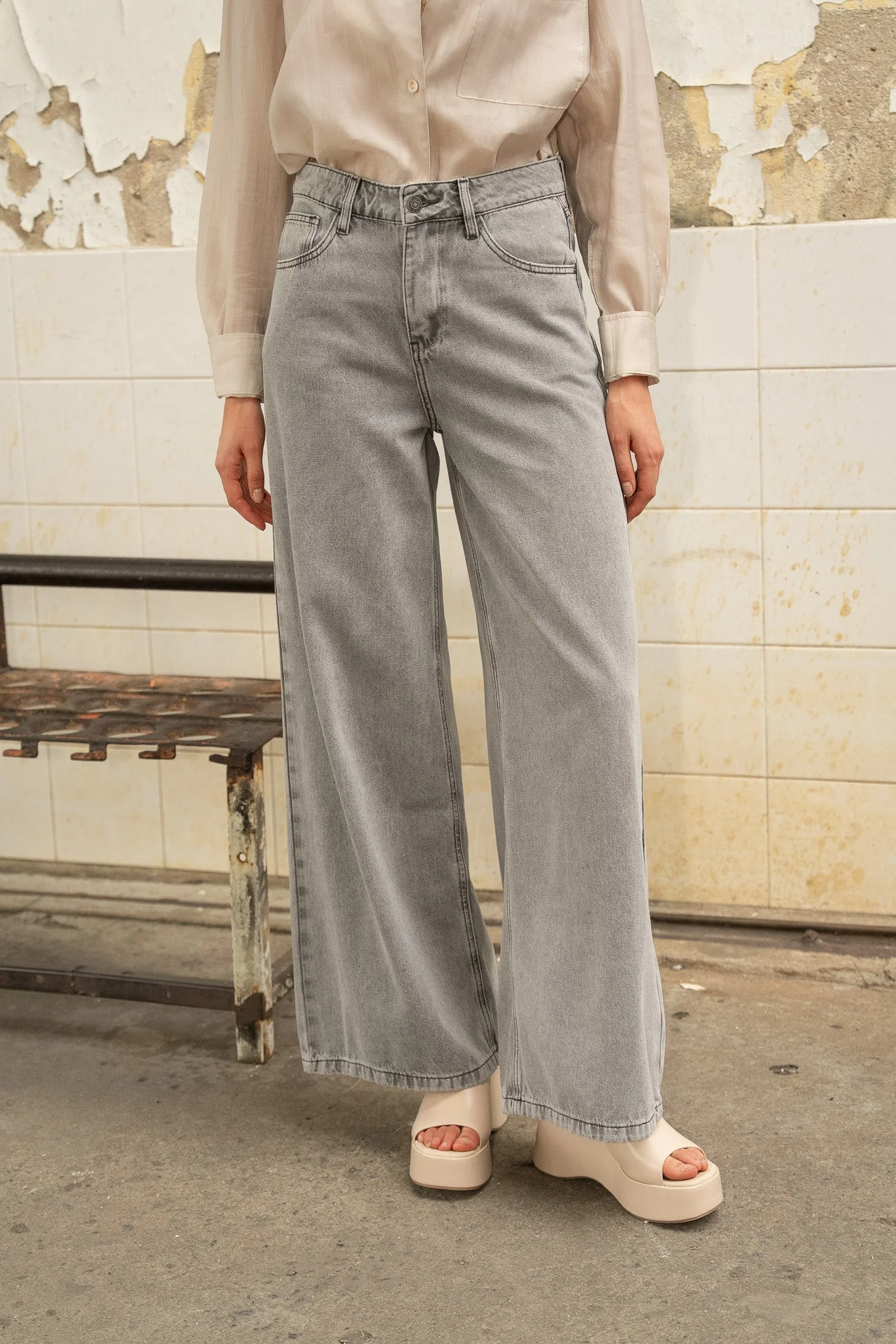 Jean Giovani - denim gris clair - Image 4