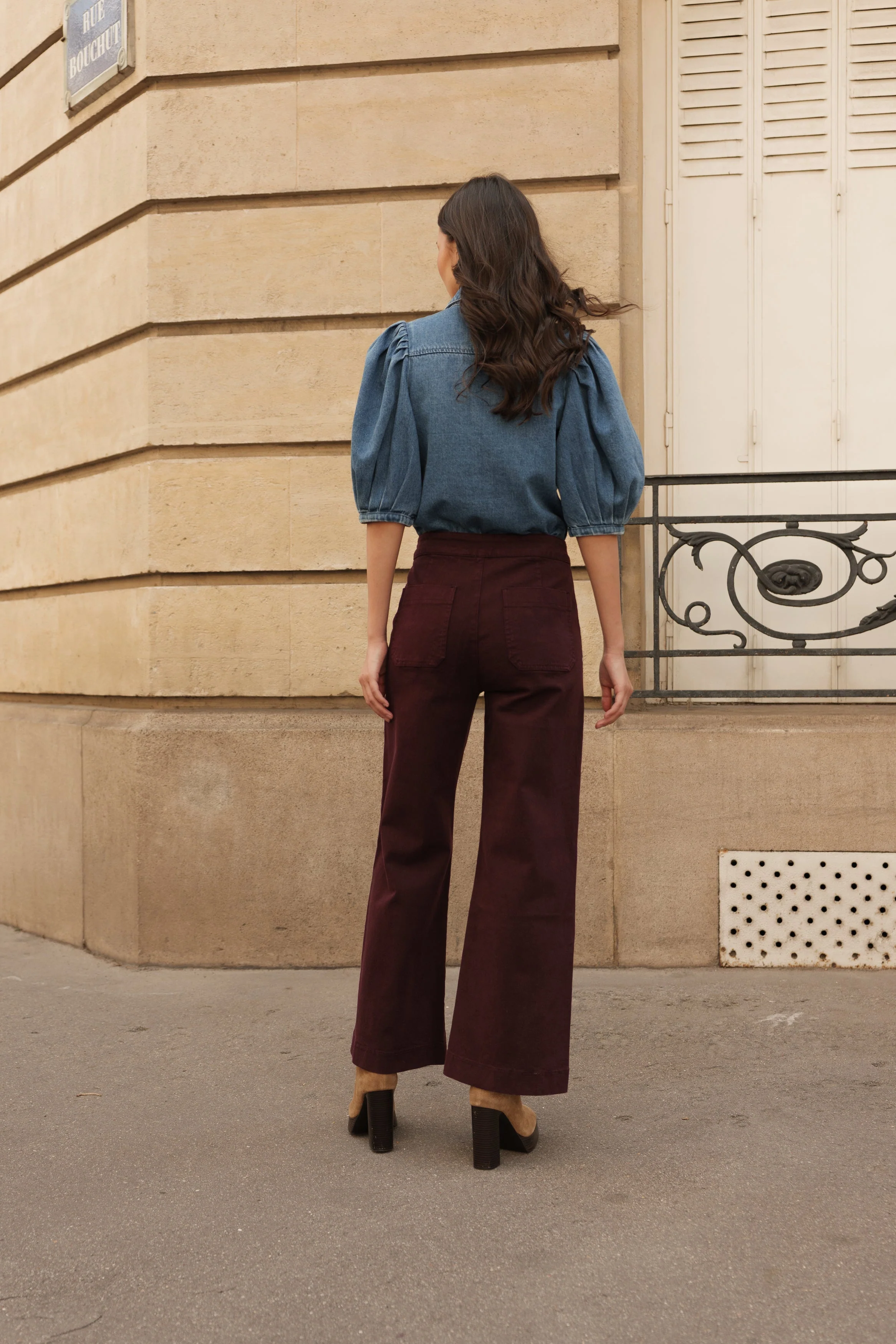 Jean Victorine - denim bordeaux - Image 3