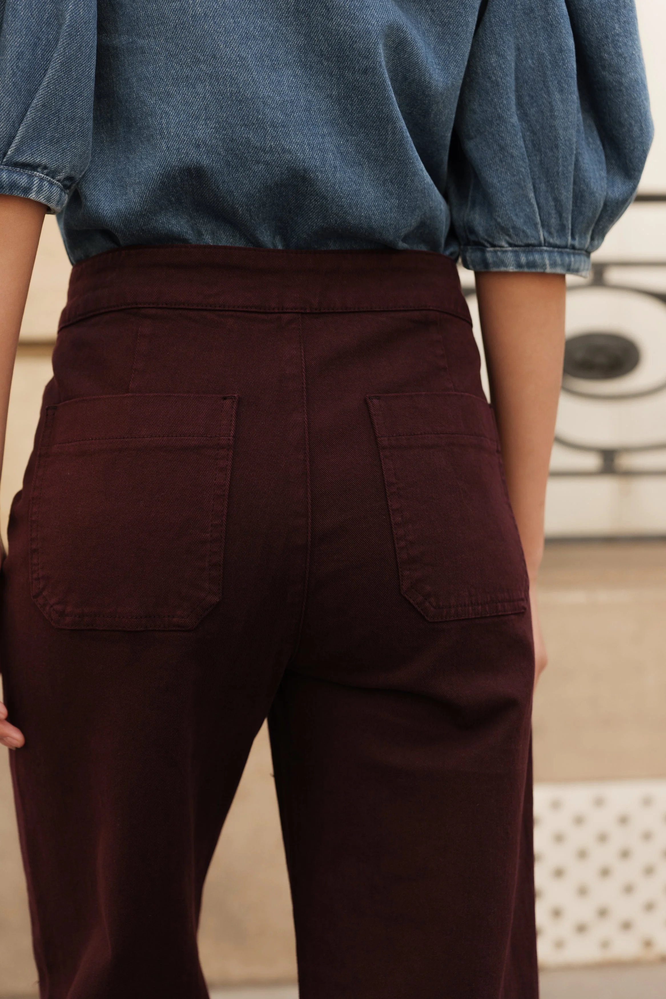 Jean Victorine - denim bordeaux - Image 4