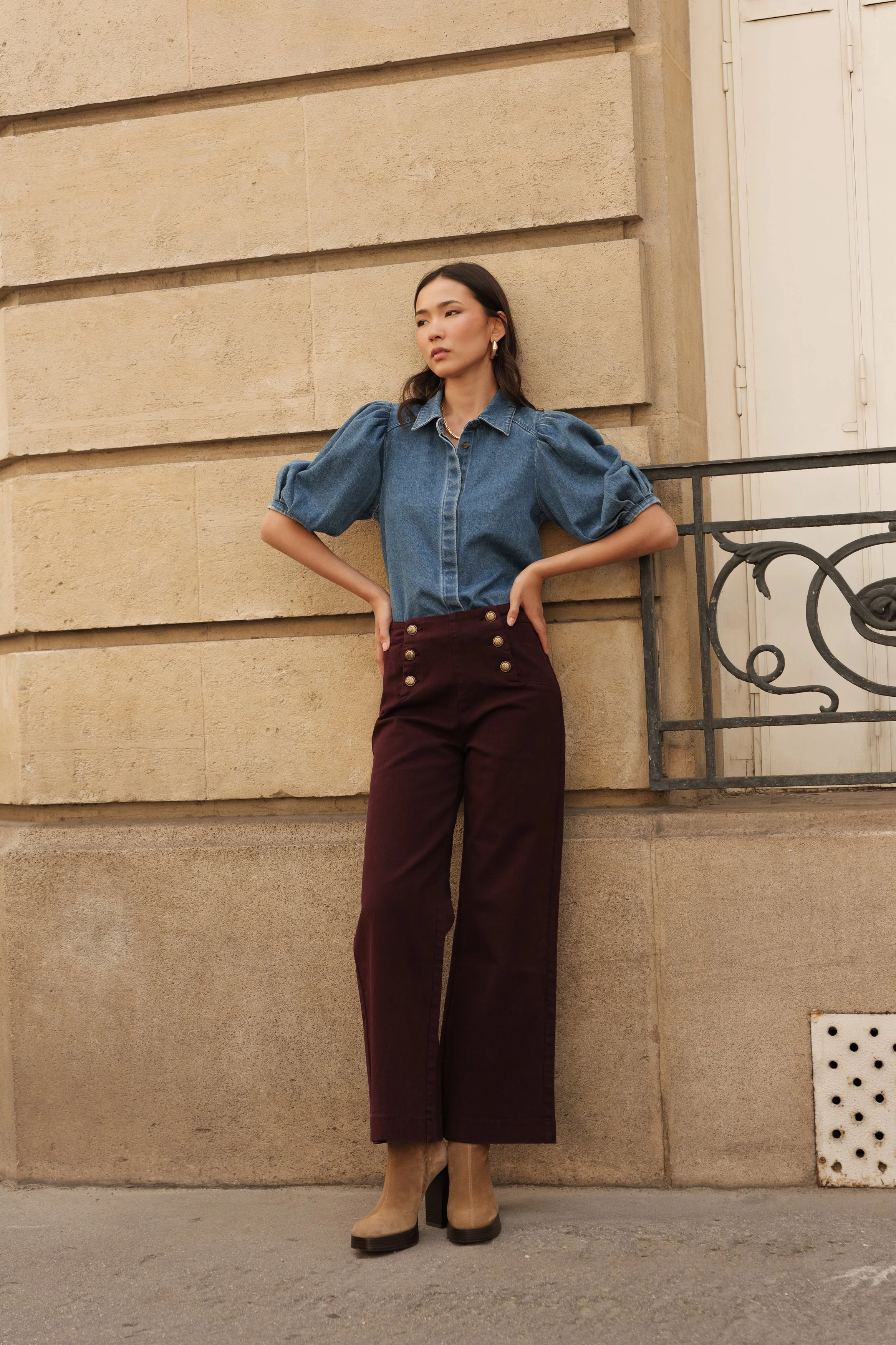 Jean Victorine - denim bordeaux - Image 5