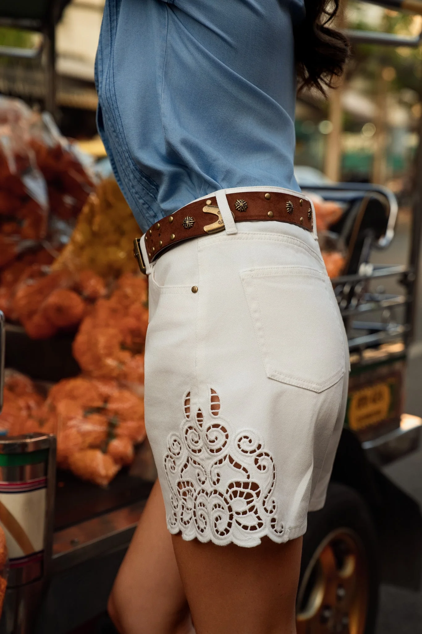 Short Livie - denim blanc - Image 4