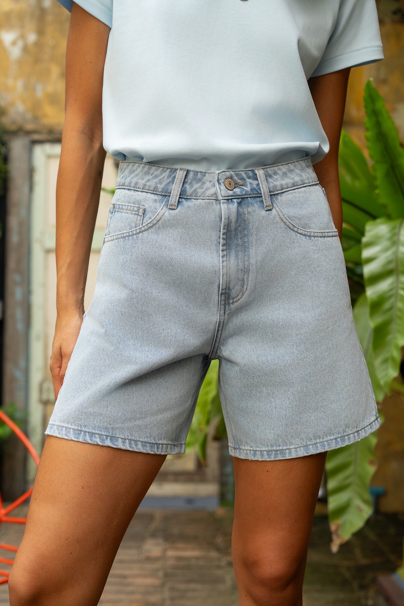 Short Valmy - denim très clair - Image 2
