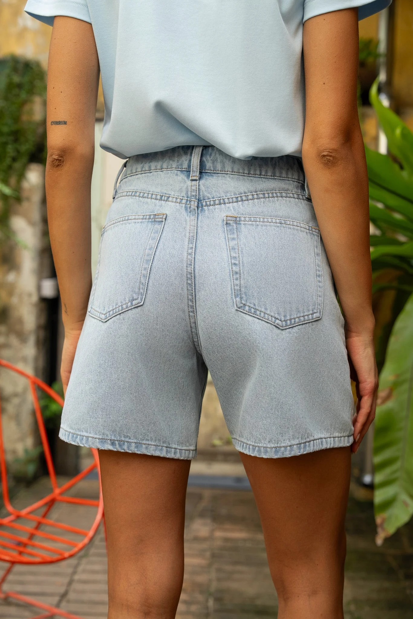 Short Valmy - denim très clair - Image 3